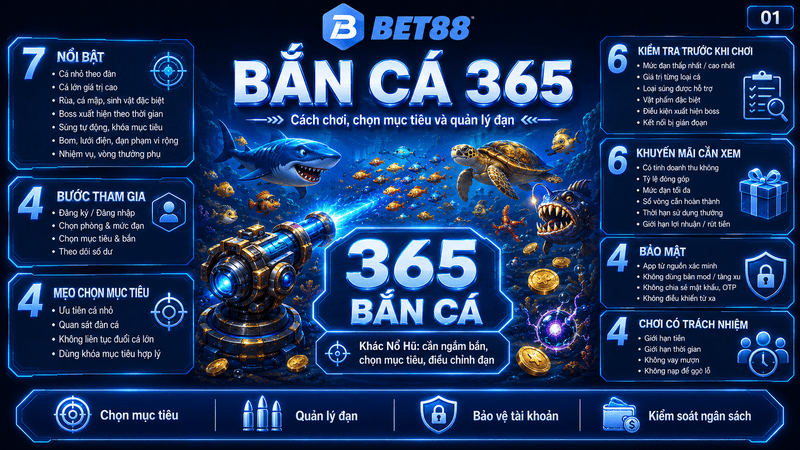 Bắn Cá 365 - 3 Chế Độ Hấp Dẫn Người Tham Gia Bet88 - GOJIXE