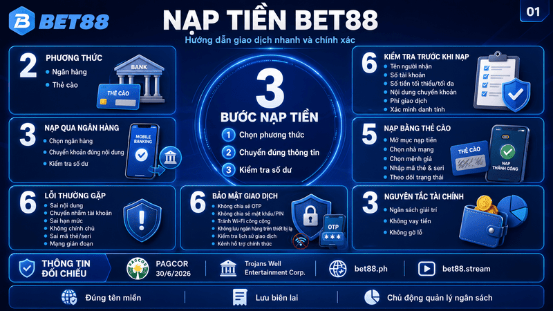 Nạp Tiền BET88 Nhanh Chóng Với Đa Phương Thức Giao Dịch - GOJIXE