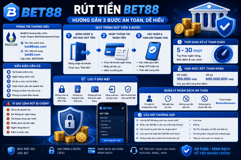 Rút Tiền BET88 – Hướng Dẫn 3 Bước An Toàn, Dễ Hiểu - GOJIXE